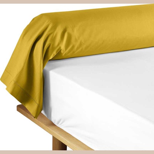 Taie de traversin 85 x 185 cm uni 57 fils lina curry +point bourdon