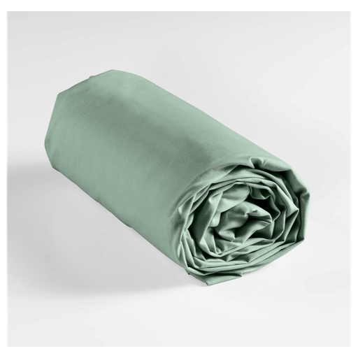Drap housse 2 personnes 140 x 190 cm uni 57 fils lina sauge