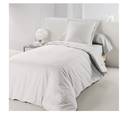 Housse de couette 1 personne 140 x 200 cm uni 57 fils lina blanc