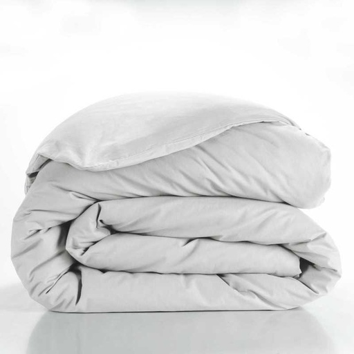 Housse de couette 2 personnes 260 x 240 cm uni 57 fils lina blanc