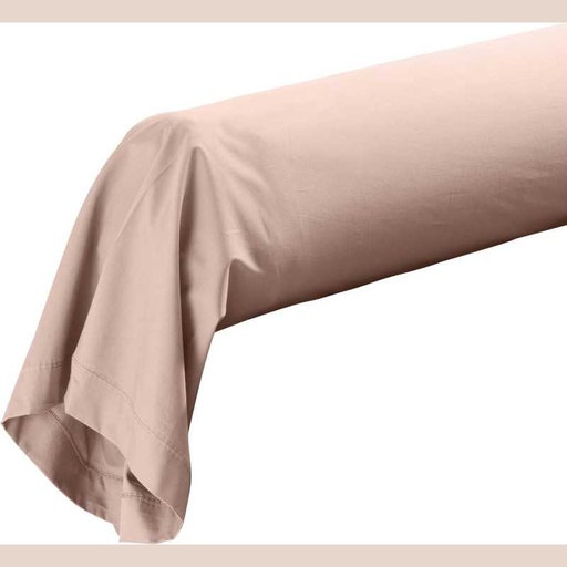 Taie de traversin 85 x 185 cm percale uni 78 fils percaline nude +p. bourdon