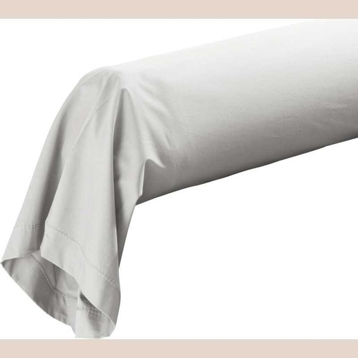 Taie de traversin 85 x 185 cm percale uni 78 fils percaline white +p. bourdon