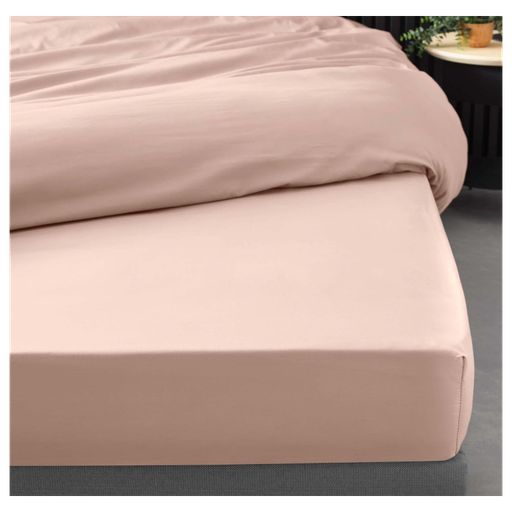 Drap housse 2 personnes 140 x 190 cm percale uni 78 fils percaline nude