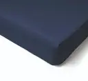 Drap housse 2 personnes 140 x 190 cm percale uni 78 fils percaline bleu nuit