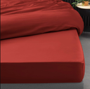 Drap housse 2 personnes 160 x 200 cm percale uni 78 fils percaline tomette
