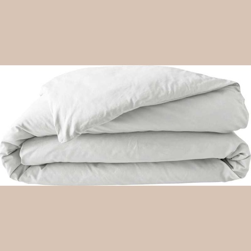 Housse de couette 2 personnes 240 x 220 cm percale uni 78 fils percaline white