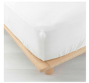 Drap housse 2 personnes 160 x 200 cm double gaze coton uni 57 fils angelia blanc