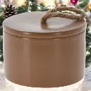 Bougie dans pot porcelaine - marron 