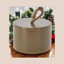 Bougie dans pot en porcelaine kaki
