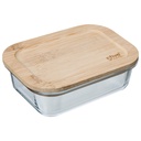 Boite rectangle verre et bambou 0,38l
