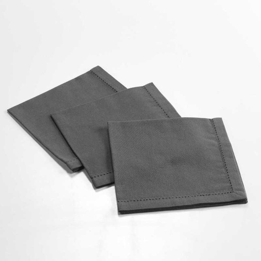 3 serviettes de table 40 x 40 cm coton uni charline anthracite