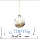 Boule de noel verre 70mm jn dore