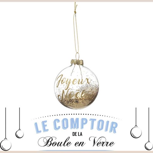 Boule de noel verre 70mm jn dore