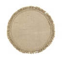 Set de table (0) 38 cm jute uni+franges frangyss
