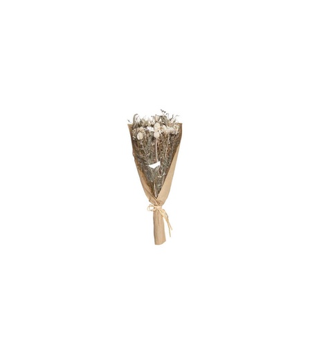 Bouquet compo euca nat h48 blanc