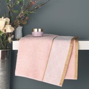 Serviette de toilette 50 x 90 cm eponge unie jacquard goldy rose/or