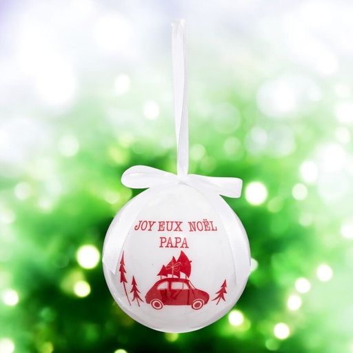 Boule de noel maman  papier impr 75mm 