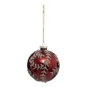 Boule de noel verre 90mm imp fleur rg