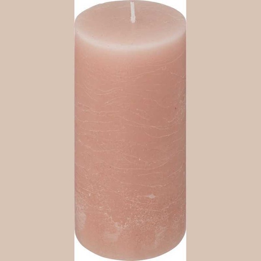 Bougie  rond olia rose 6.8x14cm