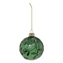 Boule de noel verre 80mm verte gui