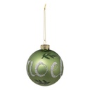 Boule de noel verre 90mm noel feuille vt