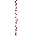 Guirlande plast feuilles rouge 180cm