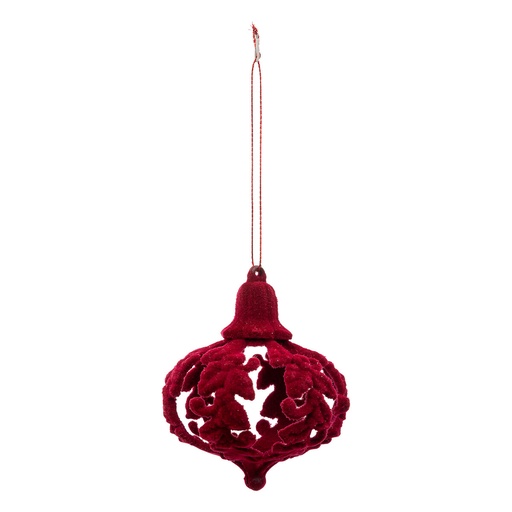Suspension de noel plast feuille baroque 9cm