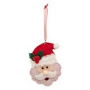 Suspension de noel feutrine tete pere noel  rg 12cm